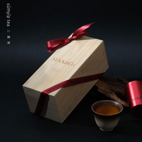 企業竹木茶禮盒訂製| 雕刻Logo+絲帶燙印| 三款茶杯任選| 三葉茶香港